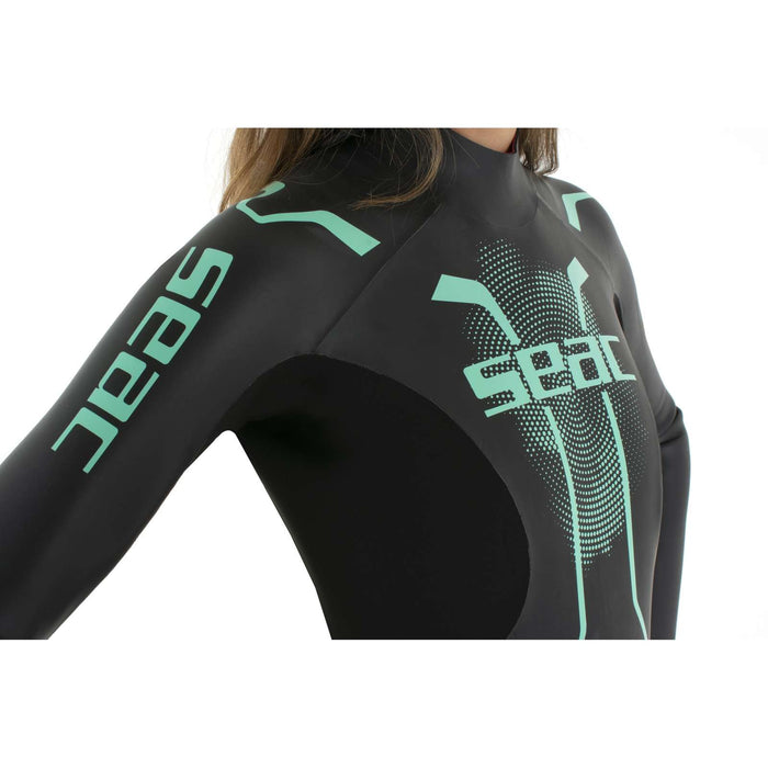 Wetsuit Pace Woman 2,5-3,5mm Black-Turquoise S Seac 1-134-S