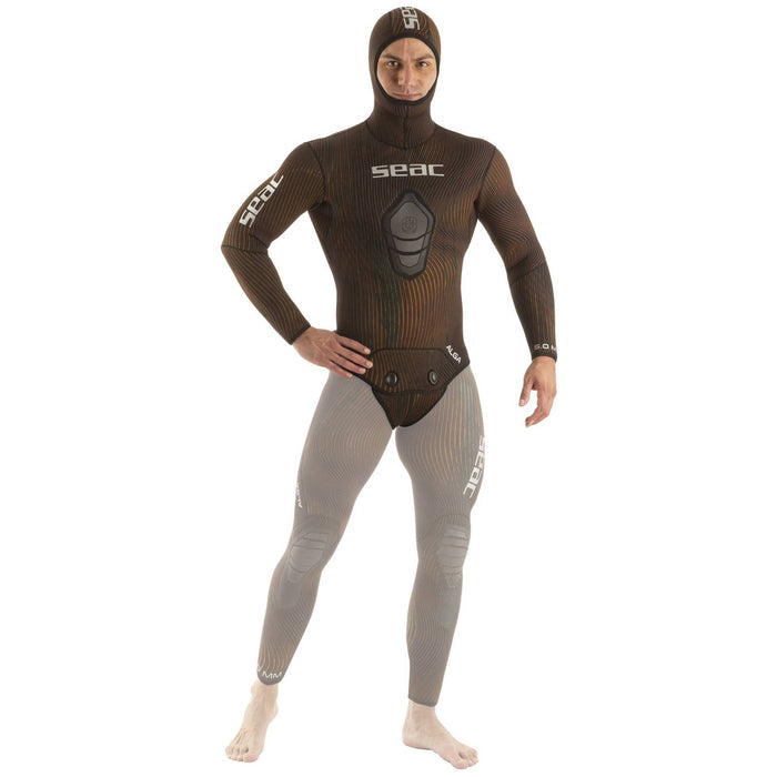 Wetsuit Jacket Alga Man 5mm Brown M Seac 1-161-M