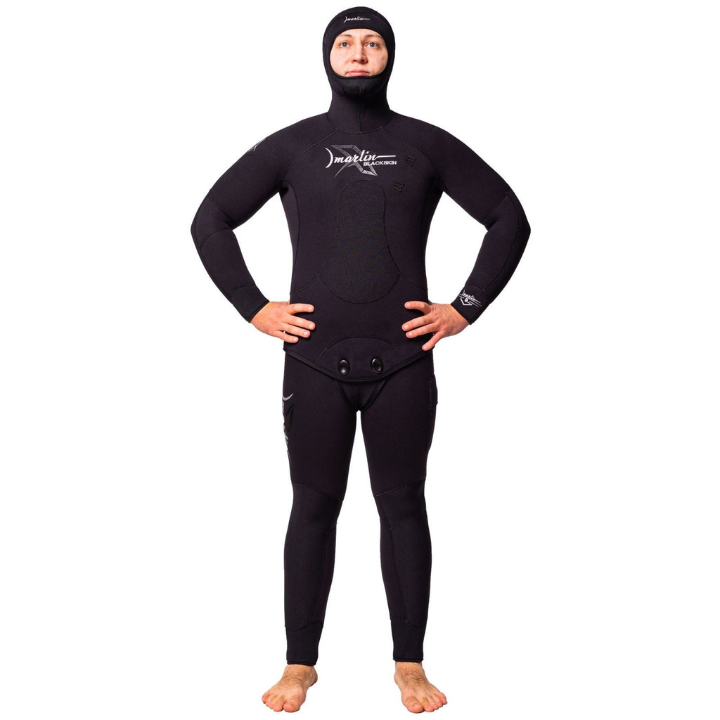 Spearfishing Full Wetsuit Blackskin Man 5mm Black Size XL Marlin 10954