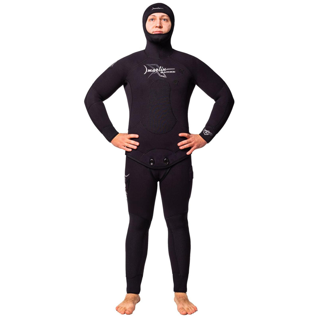 Spearfishing Full Wetsuit Blackskin Man 9mm Black Size XL Marlin 10975