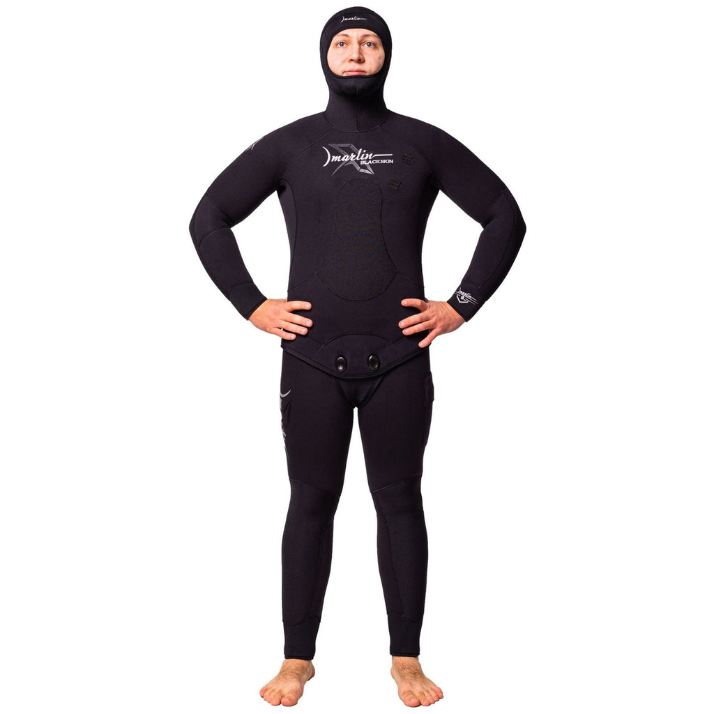Spearfishing Full Wetsuit Blackskin Man 9mm Black Size XXL Marlin 10976