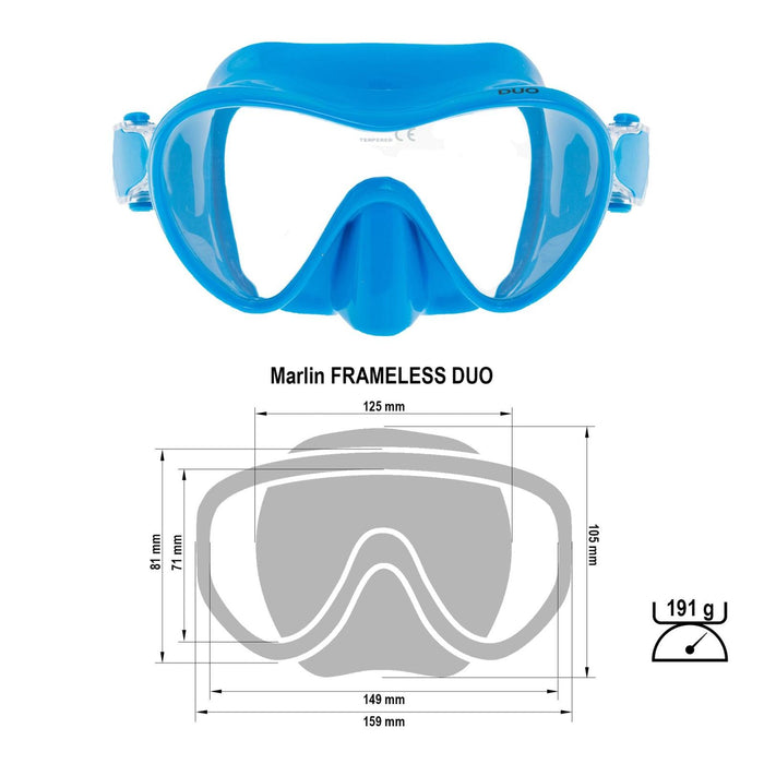 Diving Mask Frameless Duo Blue Marlin 11535