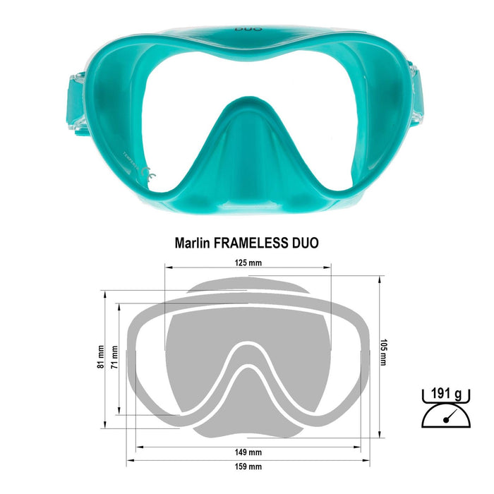 Diving Mask Frameless Duo Green Marlin 117427