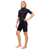 Shorty Wetsuit Malibu Woman 2.5mm Black-Aqua Blue Size S Marlin 117624
