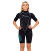 Shorty Wetsuit Malibu Woman 2.5mm Black-Aqua Blue Size XS Marlin 117625