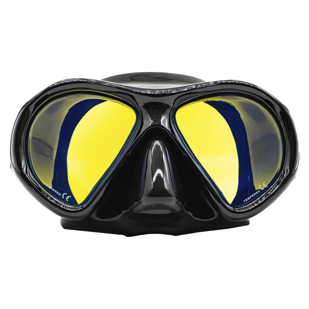 Spearfishing Mask Superba Black Yellow-Mirrored Lenses Marlin 117848