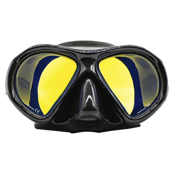 Spearfishing Mask Superba Black Yellow-Mirrored Lenses Marlin 117848
