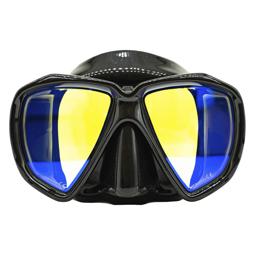 Spearfishing Mask Turbo Black Yellow-Mirrored Lenses Marlin 117849