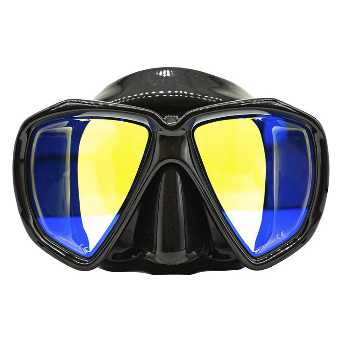 Spearfishing Mask Turbo Black Yellow-Mirrored Lenses Marlin 117849