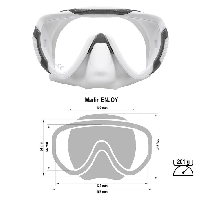 Diving Mask Enjoy Grey-White Marlin 118128