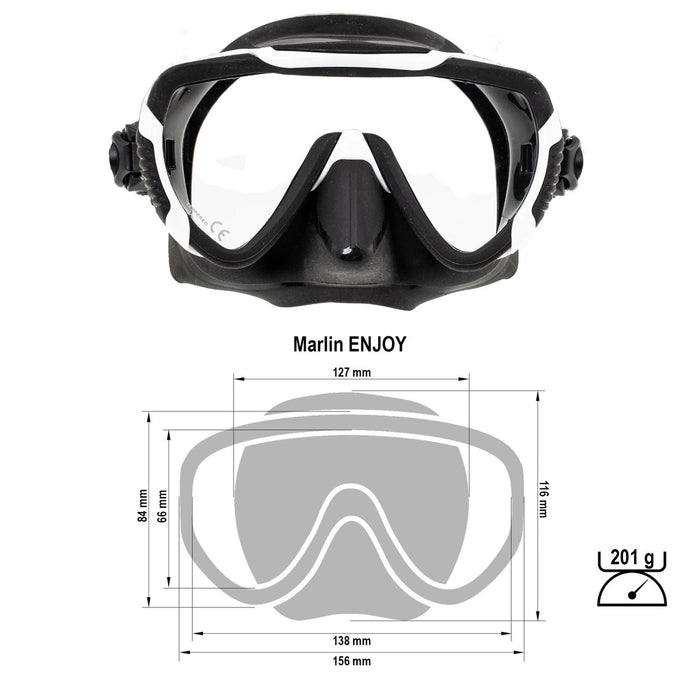 Diving Mask Enjoy White-Black Marlin 118129