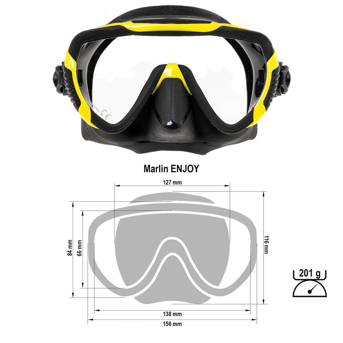 Diving Mask Enjoy Yellow-Black Marlin 118130