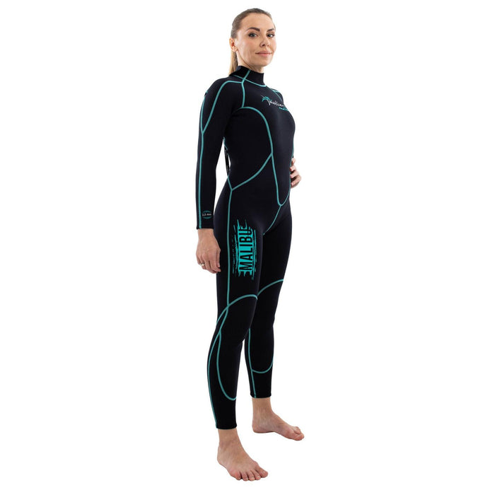 Snorkeling Wetsuit Malibu Woman 2.5mm Black-Aqua Blue Size XS Marlin 118320