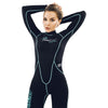 Snorkeling Wetsuit Malibu Woman 2.5mm Black-Aqua Blue Size L Marlin 118323