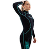 Snorkeling Wetsuit Malibu Woman 2.5mm Black-Aqua Blue Size XL Marlin 118324