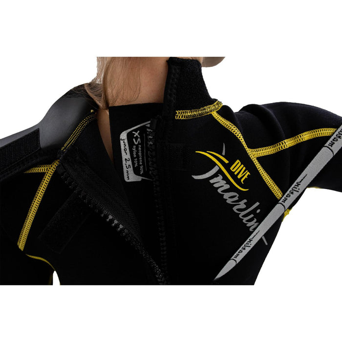 Snorkeling Wetsuit Malibu Kids 2.5mm Black-Yellow Size M Marlin 118328