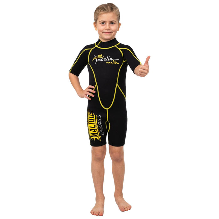 Snorkeling Shorty Wetsuit Malibu Kids 2.5mm Black-Yellow Size XL Marlin 118332