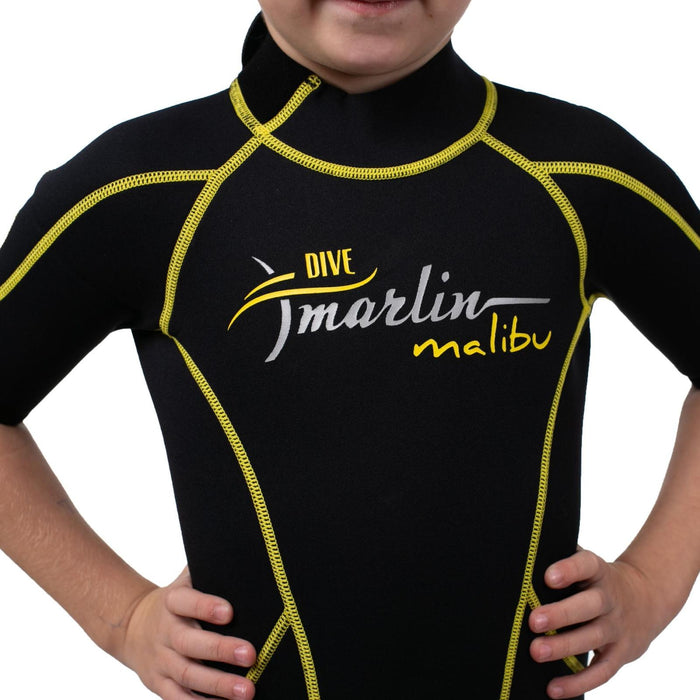 Snorkeling Shorty Wetsuit Malibu Kids 2.5mm Black-Yellow Size XL Marlin 118332