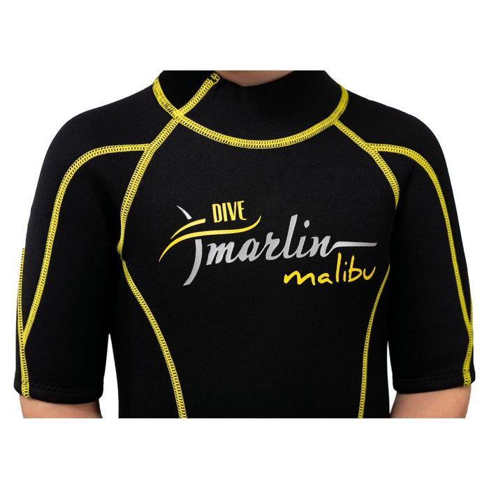 Snorkeling Shorty Wetsuit Malibu Kids 2.5mm Black-Yellow Size XL Marlin 118332