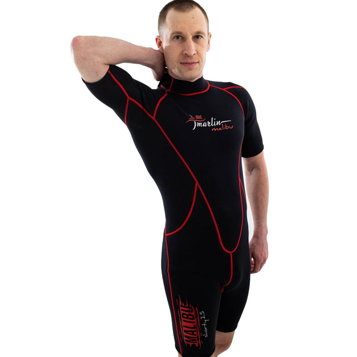 Shorty Wetsuit Malibu Man 2.5mm Black-Red Size M Marlin 118335