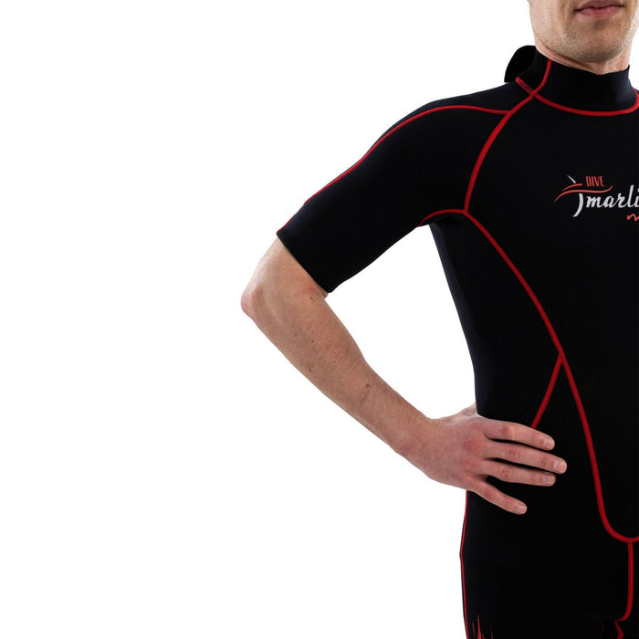 Shorty Wetsuit Malibu Man 2.5mm Black-Red Size L Marlin 118336