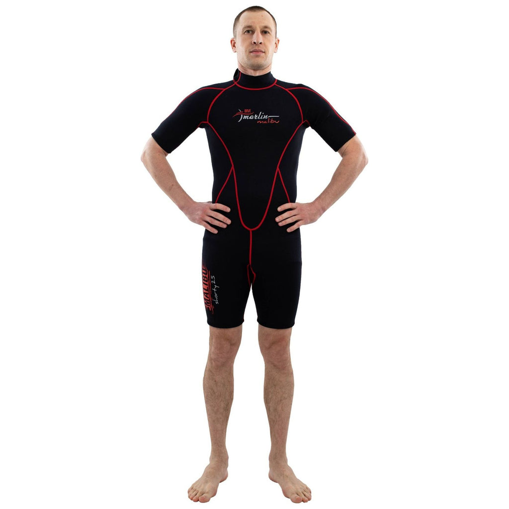 Shorty Wetsuit Malibu Man 2.5mm Black-Red Size XL Marlin 118337