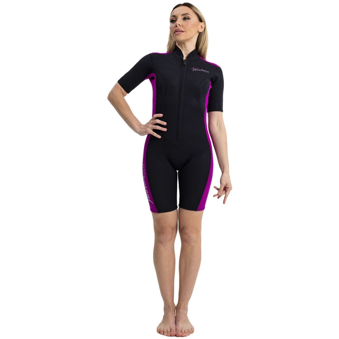Shorty Wetsuit Costa Woman 2mm Black-Violet Size XL Marlin 118462