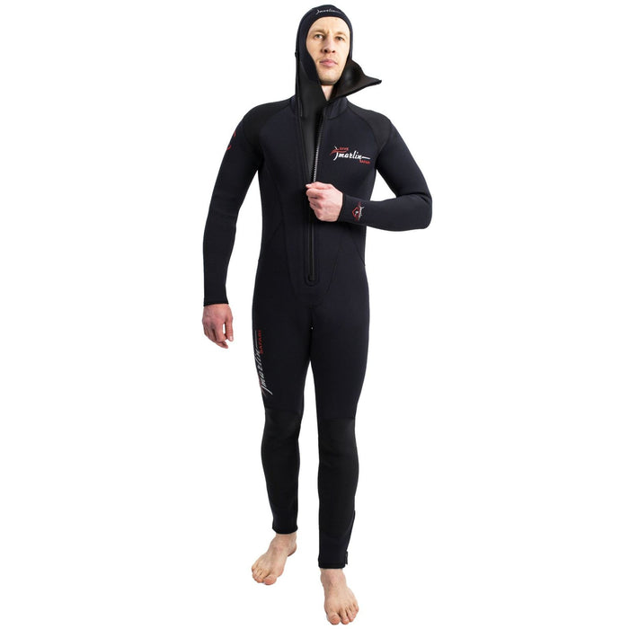 Diving Hooded Full Wetsuit Safari Man 5mm Black Size M Marlin 118464