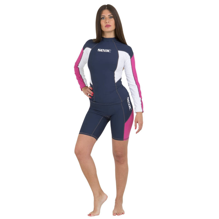 Rash Guard Raa Lang Evo Vrouw Donker-Blauw XS Seac 155-1-XS