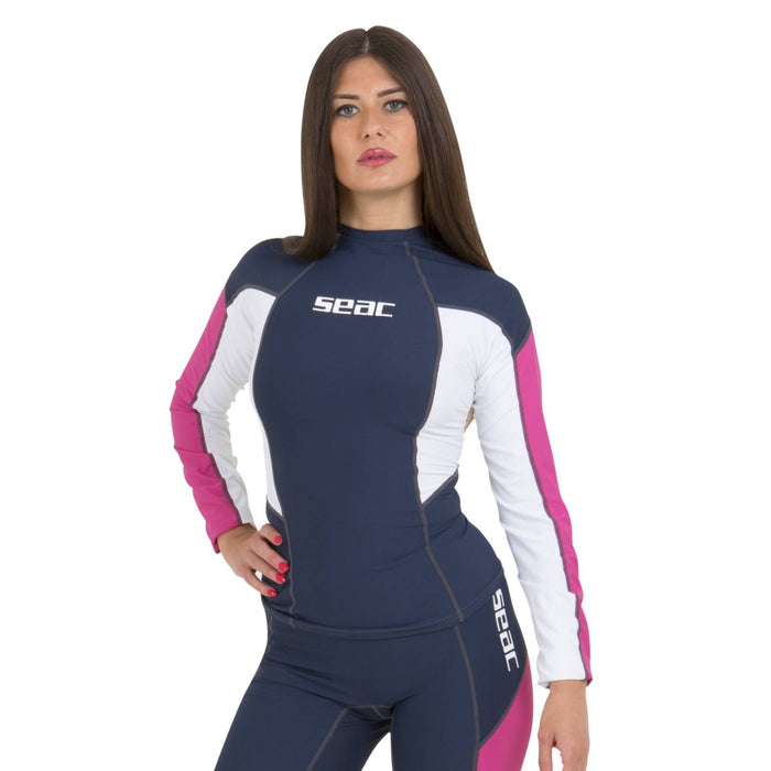 Rash Guard Raa Lang Evo Vrouw Donker-Blauw XS Seac 155-1-XS