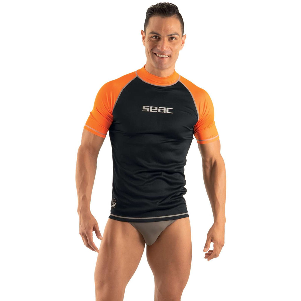 Rash Guard T-Sun Short Man Black-Orange M Seac 155-18-M