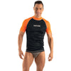 Rash Guard T-Sun Kurz Mann Schwarz-Orange S Seac 155-18-S