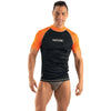 Rash Guard T-Sun Kurz Mann Schwarz-Orange XXL Seac 155-18-XXL