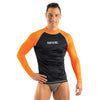 Rash Guard T-Sun Largo Hombre Negro-Naranja M Seac 155-24-M