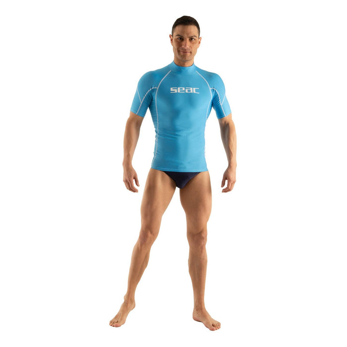 Rash Guard Raa Corto Evo Hombre Azul Claro M Seac 155-31-M