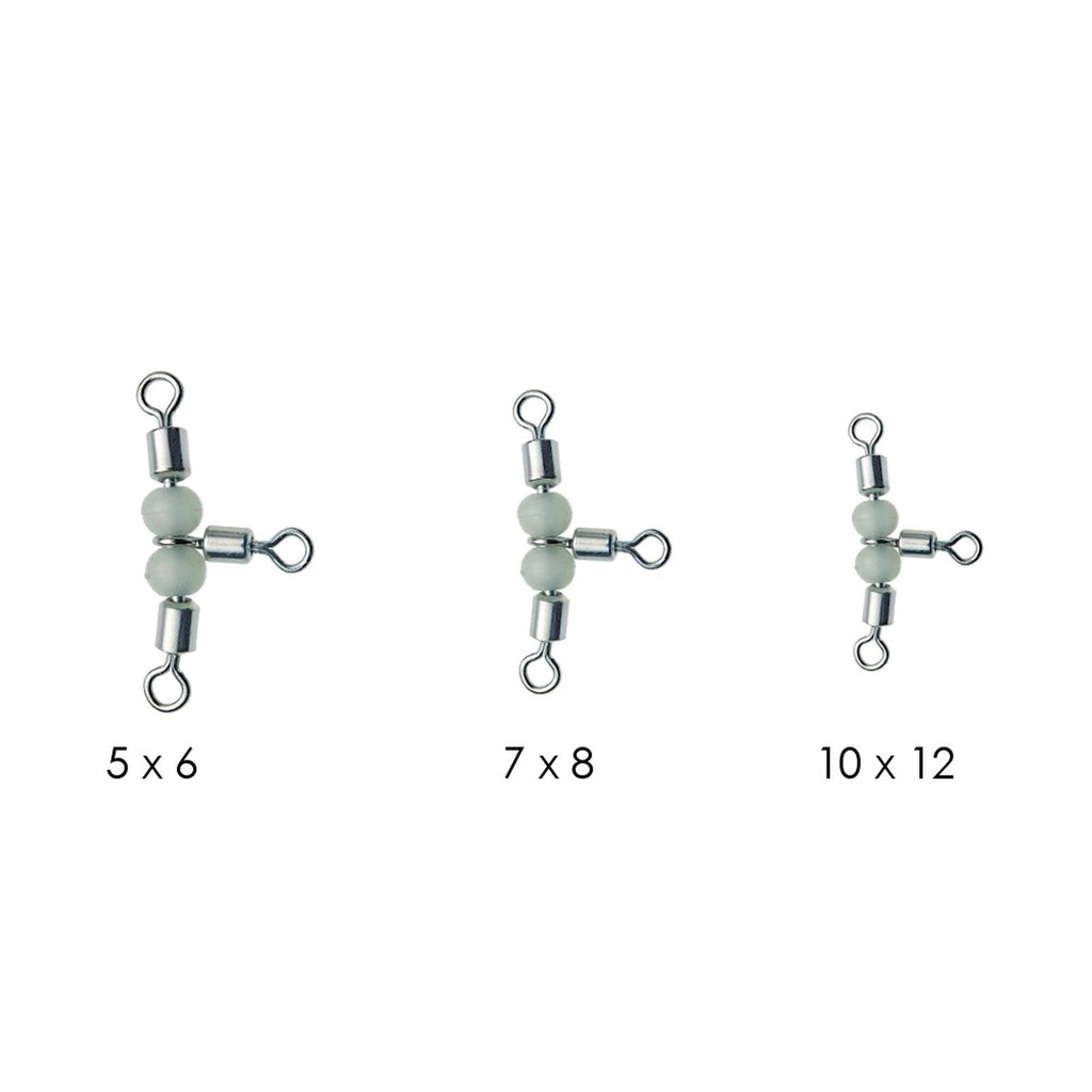 Triple Rolling Swivels With Beads 9pcs Fluorescent 5x6 Expert Predator 16635