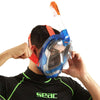 Snorkeling Full Face Mask Magica Grey-Blue-Orange S-M Seac 170-10BO-SLT