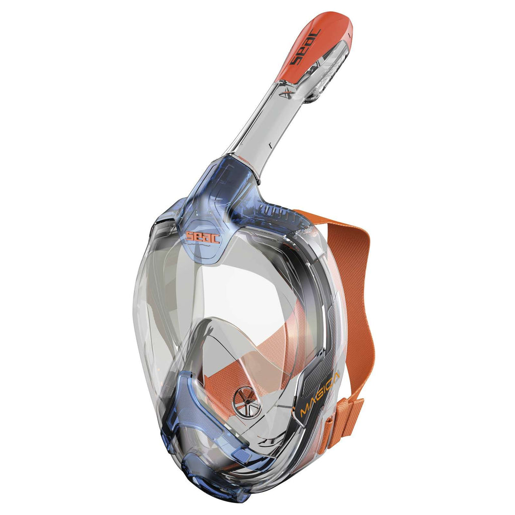 Snorkeling Full Face Mask Magica Grey-Blue-Orange S-M Seac 170-10BO-SLT