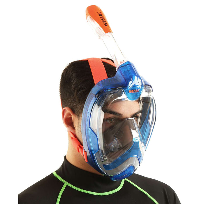Snorkeling Full Face Mask Magica Grey-Blue-Orange S-M Seac 170-10BO-SLT