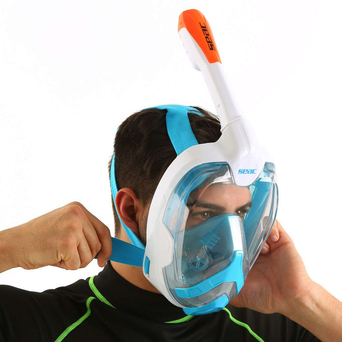 Snorkeling Full Face Mask Magica White-Blue-Orange S-M Seac 170-10WO-SLT