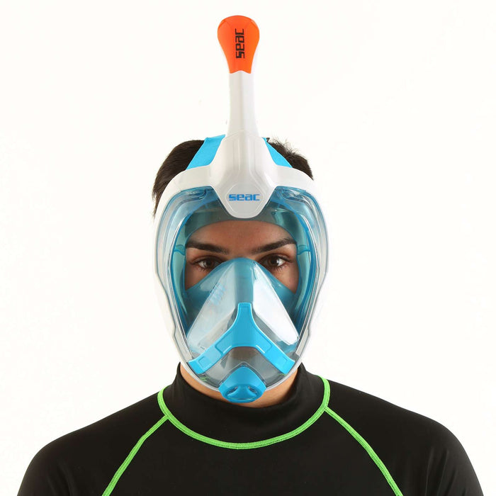 Snorkeling Full Face Mask Magica White-Blue-Orange S-M Seac 170-10WO-SLT