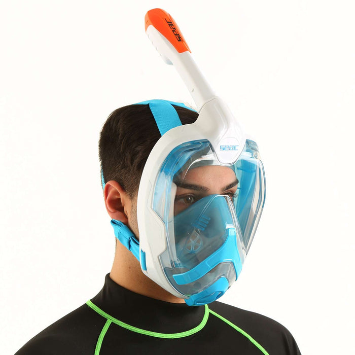 Snorkeling Full Face Mask Magica White-Blue-Orange S-M Seac 170-10WO-SLT