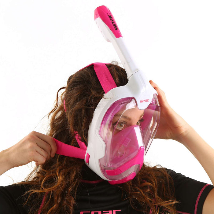 Snorkeling Full Face Mask Magica White-Pink S-M Seac 170-10WP-SLT