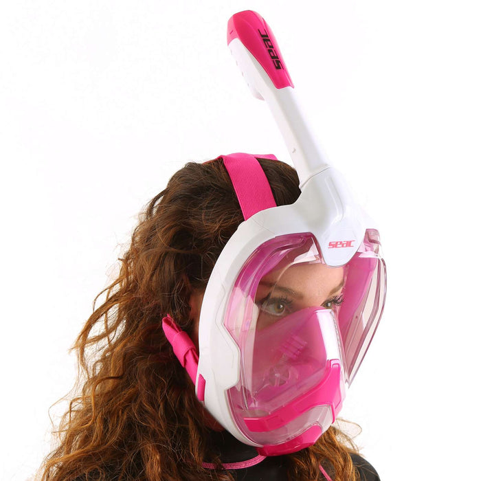 Snorkeling Full Face Mask Magica White-Pink S-M Seac 170-10WP-SLT