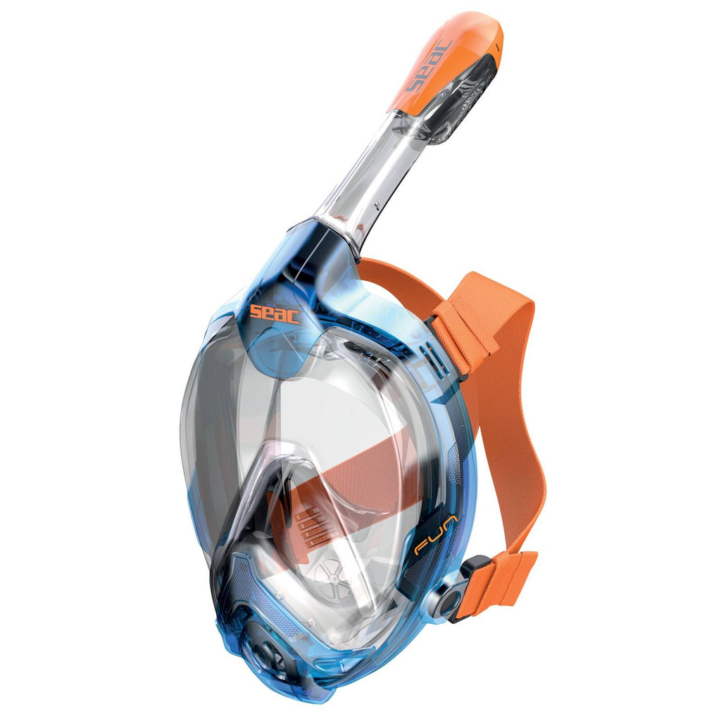 Snorkeling Full Face Mask Magica Grey-Blue-Orange XS-S Seac 170-14BO-SLT