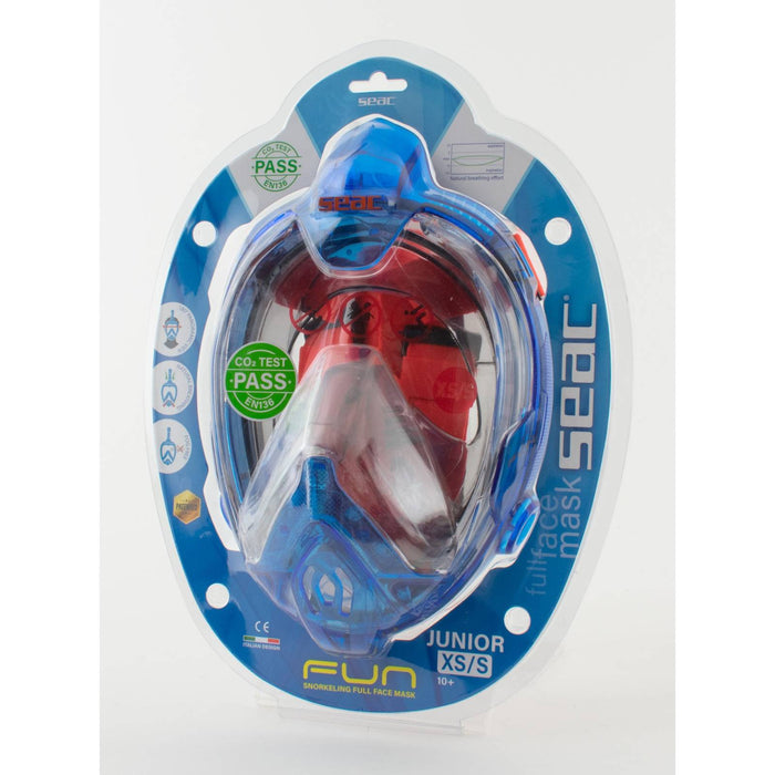 Snorkeling Full Face Mask Magica Grey-Blue-Orange XS-S Seac 170-14BO-SLT