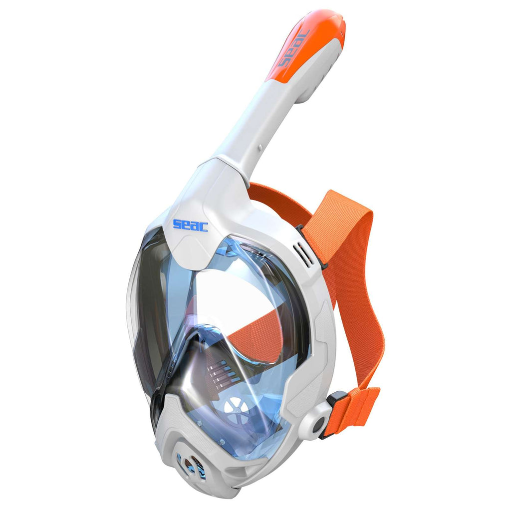 Snorkeling Full Face Mask Magica White-Blue-Orange XS-S Seac 170-14WO-SLT