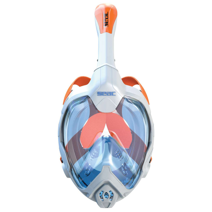 Snorkeling Full Face Mask Magica White-Blue-Orange XS-S Seac 170-14WO-SLT