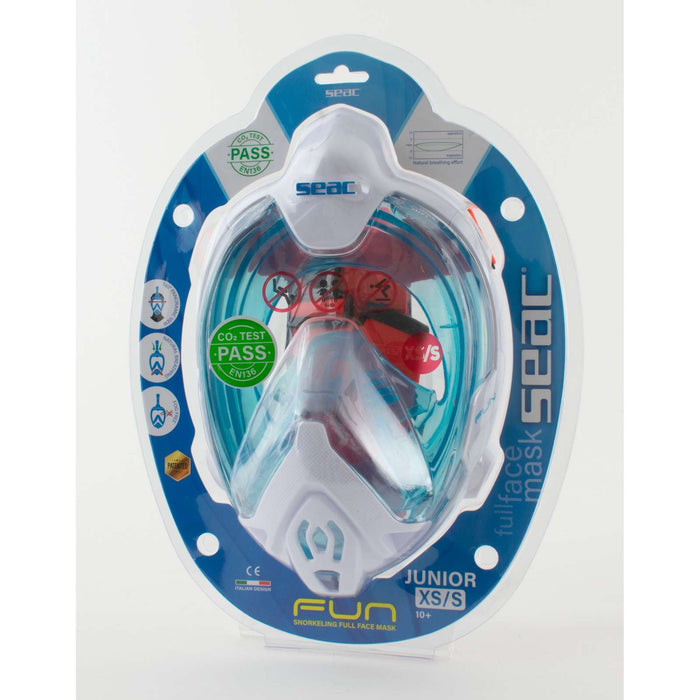 Snorkeling Full Face Mask Magica White-Blue-Orange XS-S Seac 170-14WO-SLT