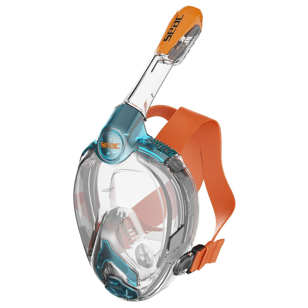 Snorkeling Full Face Mask Libera Aquamarine-Orange Kids Seac 170-20AO-SKL